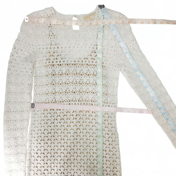 NWOT Michael Kors Crocheted White Bodycon Dress XS Cottagecore Old Money Boho - Picture 8 of 11